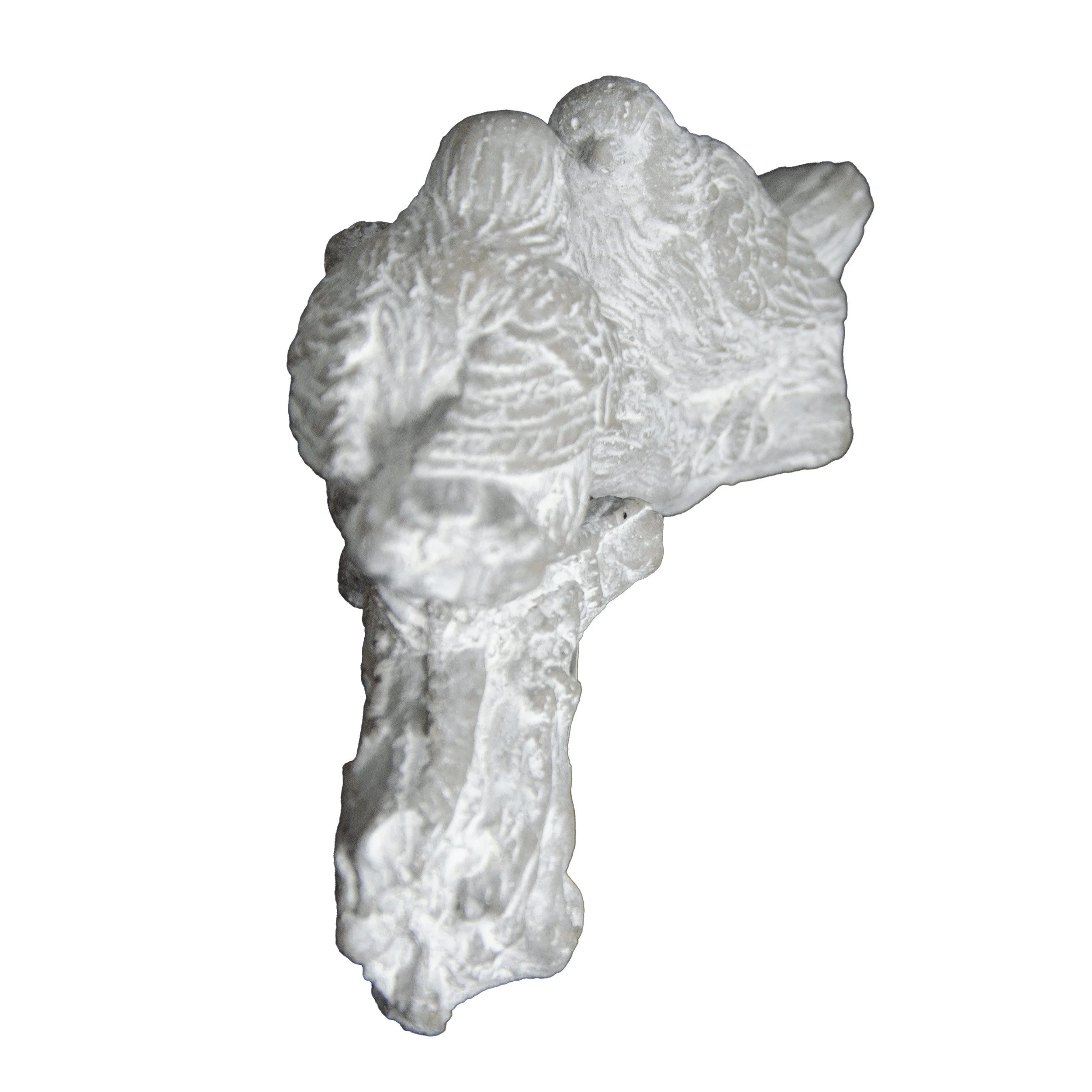 Dekofigur Vögel auf Baumstamm – 10 cm, Zement, Grau