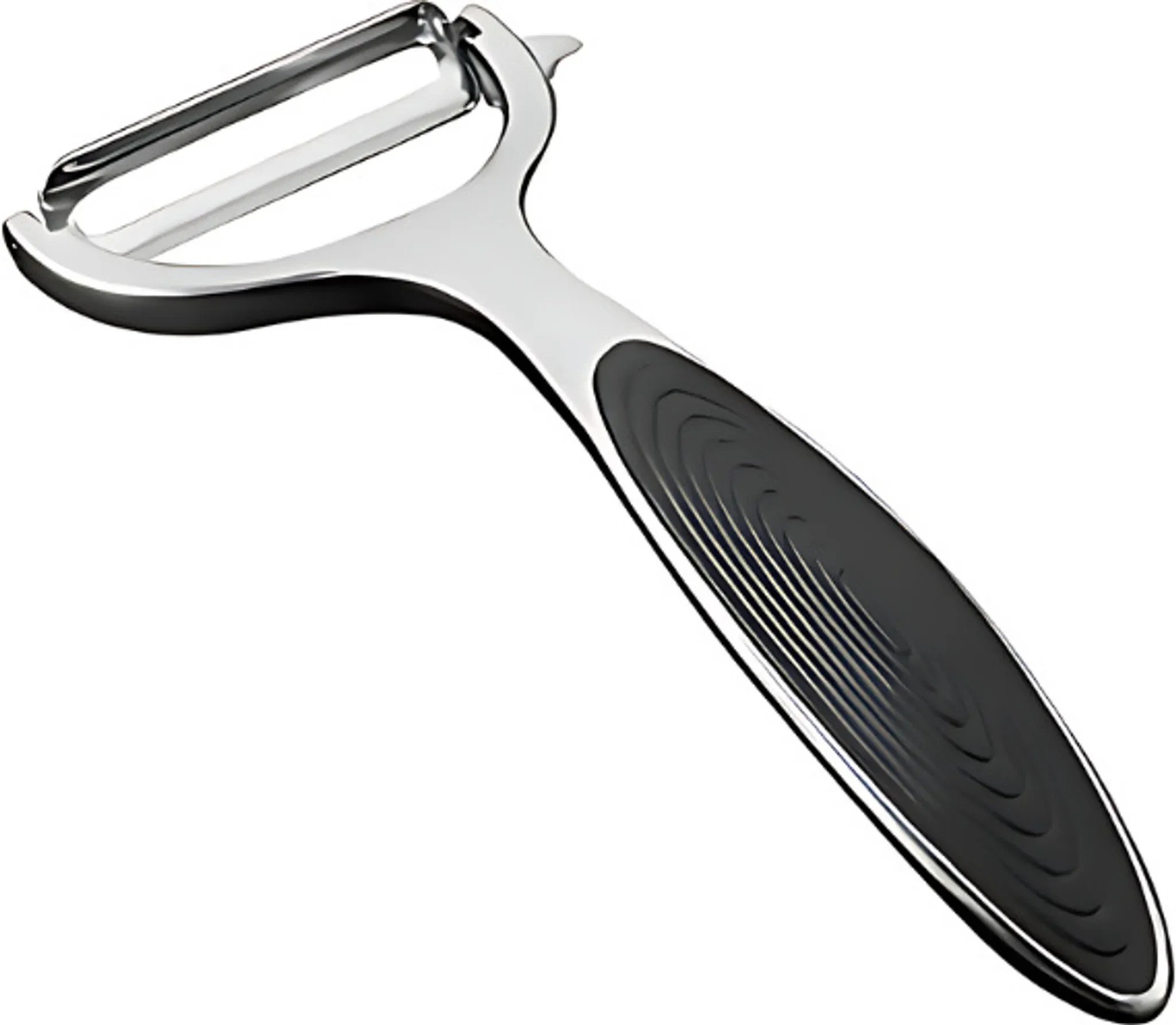 Gemüseschäler aus rostfreiem Stahl – elegant & ergonomisch, Schwarz