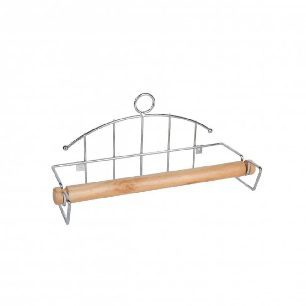 Küchenrollenhalter – verchromtes Metall mit Holzelement