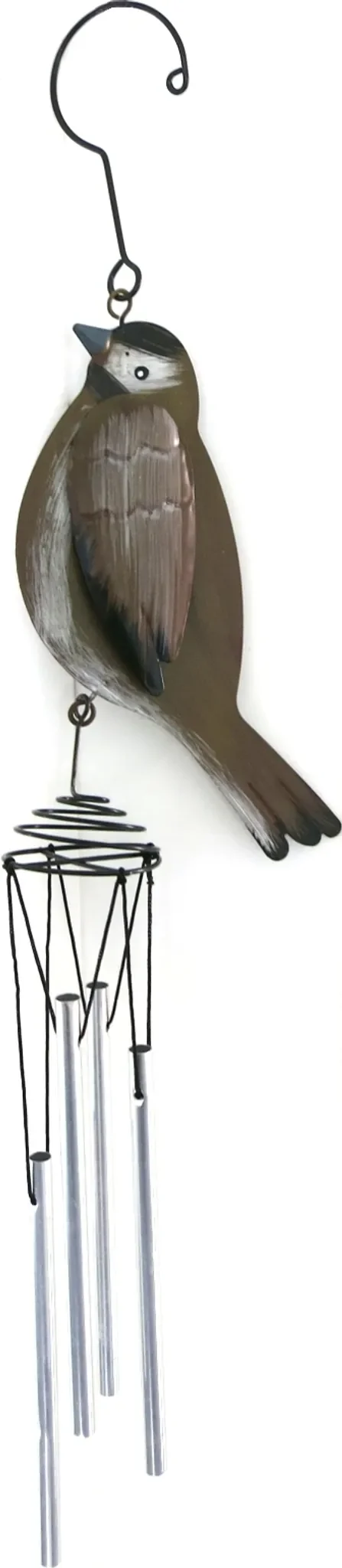 Metall Windspiel Vogel 47 cm – braun