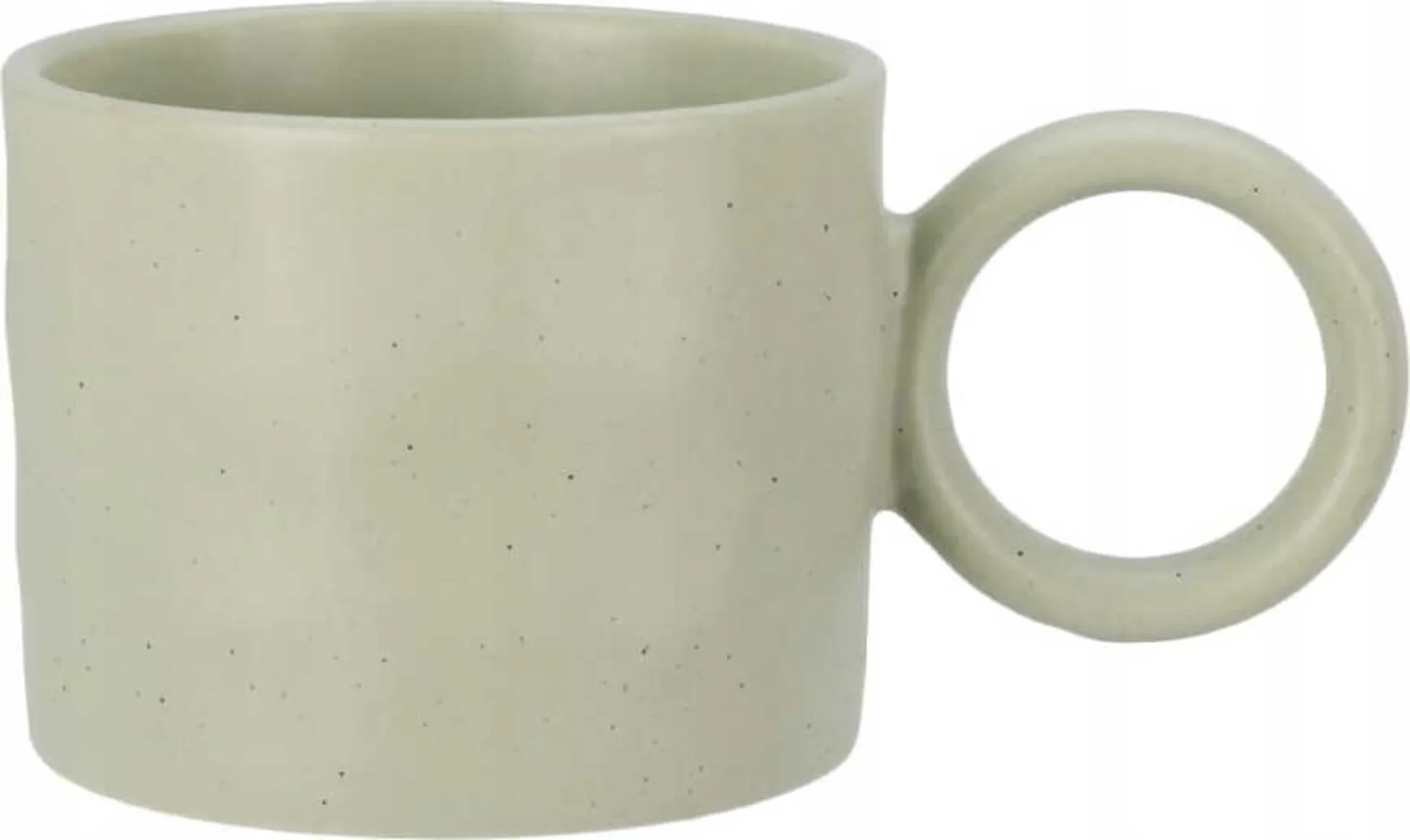 Porzellanbecher mit Henkel – 370 ml, gesprenkeltes Dekor